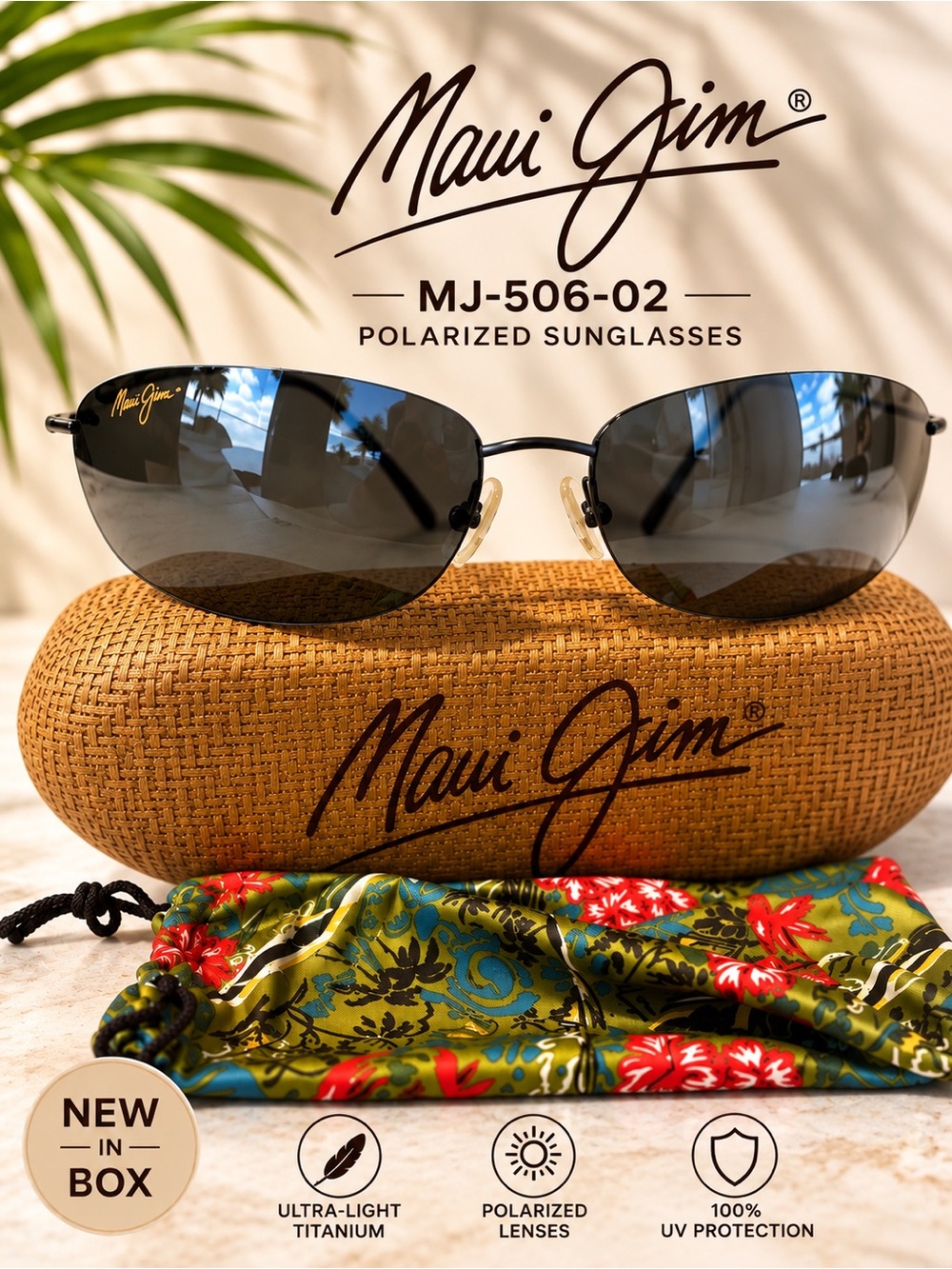 Maui Jim Titanium Sunglasses | MJ-506-02 | Polarized | Unisex | NIB | Rare